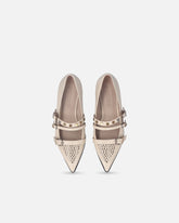 Pointed-toe leather ballerinas with studs - | Pinko