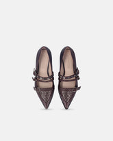 Ballerines à bout pointu en cuir clouté - | Pinko