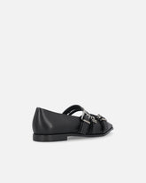 Ballerine a punta in pelle con borchie - | Pinko