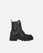 Botas militares de piel pespunteada con logotipo Love Birds - | Pinko