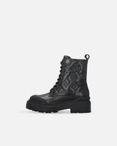 Botas militares de piel pespunteada con logotipo Love Birds - | Pinko