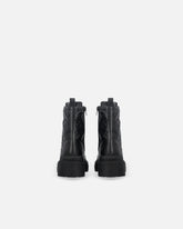 Botas militares de piel pespunteada con logotipo Love Birds - | Pinko