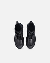 Botas militares de piel pespunteada con logotipo Love Birds - | Pinko