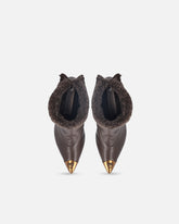 Bottines en fourrure synthétique à bout métallisé - | Pinko