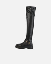 Thigh-high boots with metal inserts - | Pinko