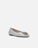 Ballerine traforate in nappa laminata - | Pinko