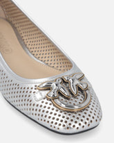 Perforated ballerinas in laminated nappa leather - | Pinko