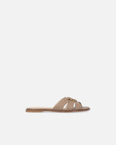 Leather slip-on sandals with Love Birds logo - | Pinko