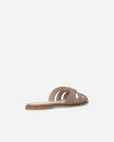 Leather slip-on sandals with Love Birds logo - | Pinko