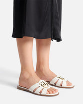 Ciabattine in pelle con logo Love Birds - | Pinko
