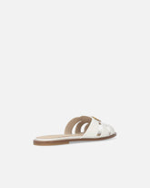 Ciabattine in pelle con logo Love Birds - | Pinko