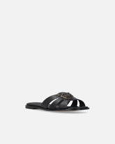 Ciabattine in pelle con logo Love Birds - | Pinko