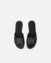 Δερμάτινες παντοφλίτσες με λογότυπο Love Birds - | Pinko