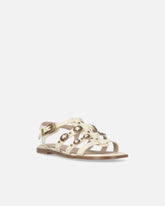 Flat sandals with straps and studs - | Pinko