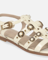 Flat sandals with straps and studs - | Pinko