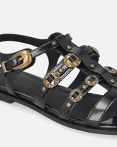 Sandali bassi con cinturini e borchie - | Pinko