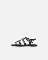 Sandali bassi con cinturini e borchie - | Pinko