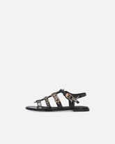 Sandali bassi con cinturini e borchie - | Pinko