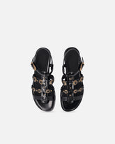 Flat sandals with straps and studs - | Pinko