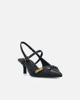 Slingbacki z paskami i biżuteryjnymi aplikacjami - | Pinko