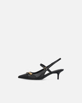 Slingbacki z paskami i biżuteryjnymi aplikacjami - | Pinko