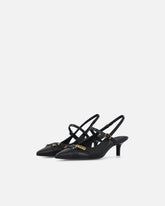 Slingbacki z paskami i biżuteryjnymi aplikacjami - | Pinko