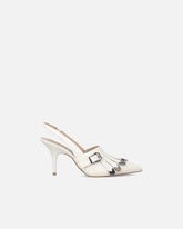 Leather slingbacks with saddlery-inspired details - | Pinko