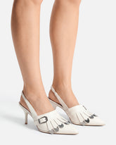 Leather slingbacks with saddlery-inspired details - | Pinko