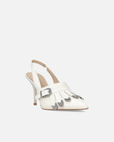 Leather slingbacks with saddlery-inspired details - | Pinko