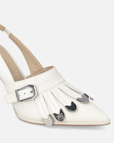 Leather slingbacks with saddlery-inspired details - | Pinko