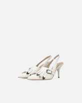 Slingback in pelle con dettagli selleria - | Pinko