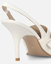 Leather slingbacks with saddlery-inspired details - | Pinko