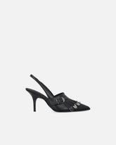 Leather slingbacks with saddlery-inspired details - | Pinko