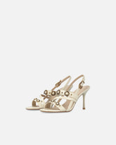High slingback sandals with straps and studs - | Pinko