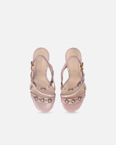 High slingback sandals with straps and studs - | Pinko