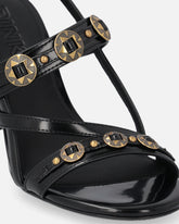 High slingback sandals with straps and studs - | Pinko