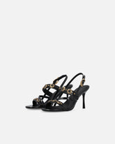 High slingback sandals with straps and studs - | Pinko