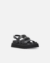 Leather sandals with chain - | Pinko