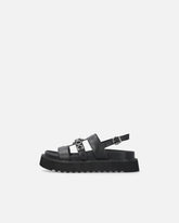 Leather sandals with chain - | Pinko