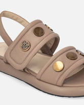 Sandales rembourrées en cuir nappa avec détails métalliques - | Pinko