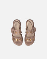 Sandales rembourrées en cuir nappa avec détails métalliques - | Pinko