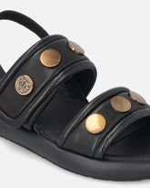 Sandales rembourrées en cuir nappa avec détails métalliques - | Pinko