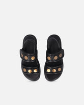 Sandales rembourrées en cuir nappa avec détails métalliques - | Pinko