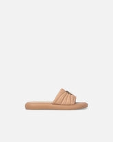 Perforated nappa leather slip-on sandals with Love Birds logo - | Pinko