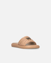 Perforated nappa leather slip-on sandals with Love Birds logo - | Pinko