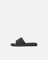 Ciabatte in nappa trapuntata con logo Love Birds - | Pinko