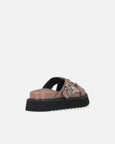 Slide-Sandaletten aus geflochtenem Nappaleder mit Metallringen - | Pinko