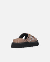 Woven nappa leather slip-on sandals with metallic rings - | Pinko