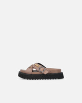 Woven nappa leather slip-on sandals with metallic rings - | Pinko