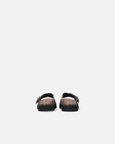 Woven nappa leather slip-on sandals with metallic rings - | Pinko